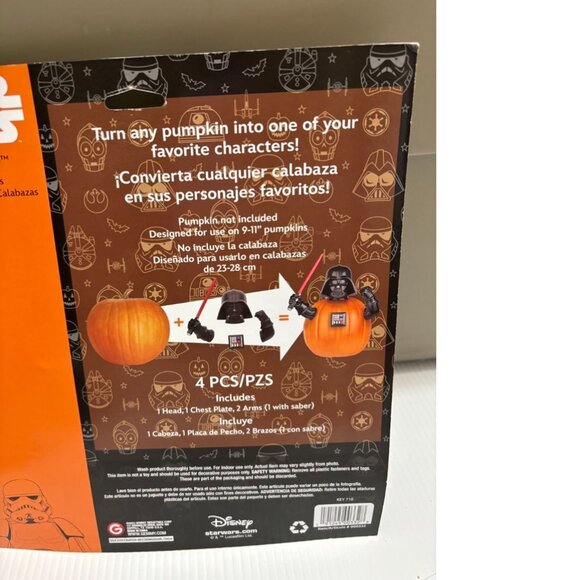 Disney Star Wars Darth Vader Halloween Pumpkin Push In Cake Top Decoration - Picture 3 of 4